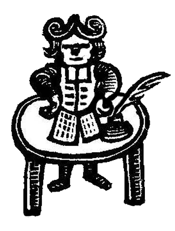 Block print of man at desk duty-desk